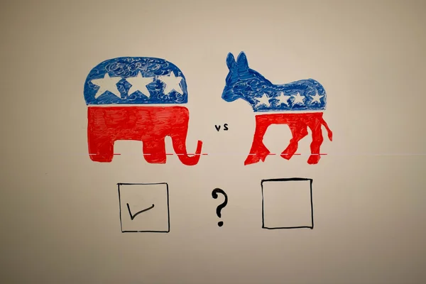 Concurrent politics concept. Democrats vs republicans elections.