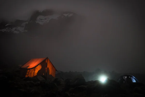 Kilimanjaro top view in night — Stock Photo, Image