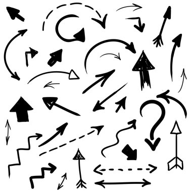 oklar koleksiyonu vektör el çekilmiş