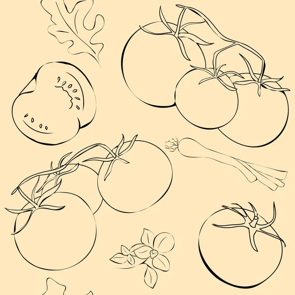 Texture vectorielle de tomate sans couture — Image vectorielle