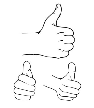 Ellerin üç vektör çizimleri