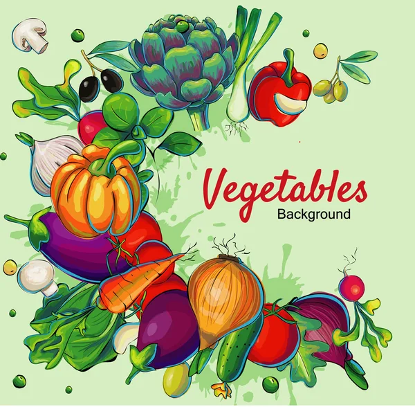 Шаблон фону свіжих овочів — стоковий вектор