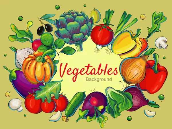 Шаблон свежих овощей — стоковый вектор