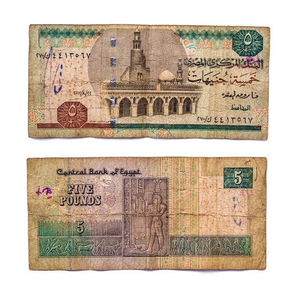 Money from Egypt, pound banknotes and coins, egyptian money fina — Zdjęcie stockowe