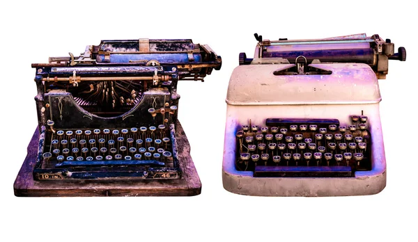 Retro typewriter isolated, Old English and arabic vintage type w — Stock Photo, Image