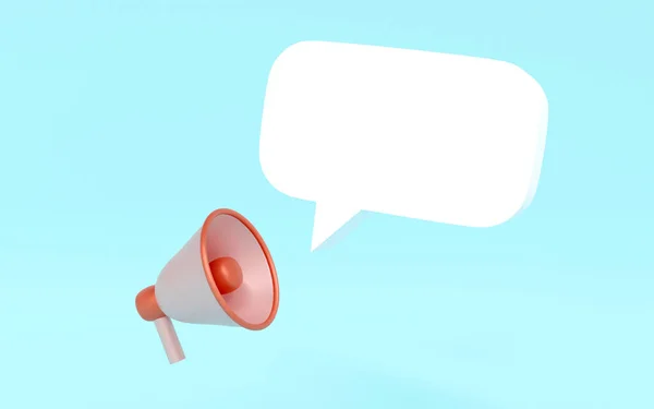 Rendering Megaphone Speech Bubble Icon Commercial Design Concept Announcement Render — Stock Photo, Image