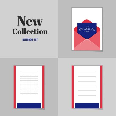 Collection New collection Blank Envelope notebooks, stickers, labels, tags. Template for scrapbooking, wrapping, notebooks
