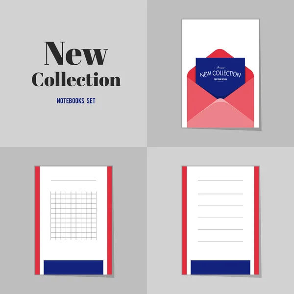 Collection New collection Blank Envelope notebooks, stickers, labels, tags. Template for scrapbooking, wrapping, notebooks — Wektor stockowy