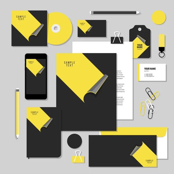 Corporate identity business set design. Vector stationery template design with Stickers. Documentation for business. — Wektor stockowy