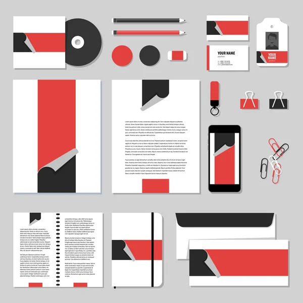 Corporate identity business set design. Vector stationery template design with Stickers. Documentation for business. — ストックベクタ