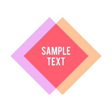 Rhombus ve örnek metin ile kare şekli