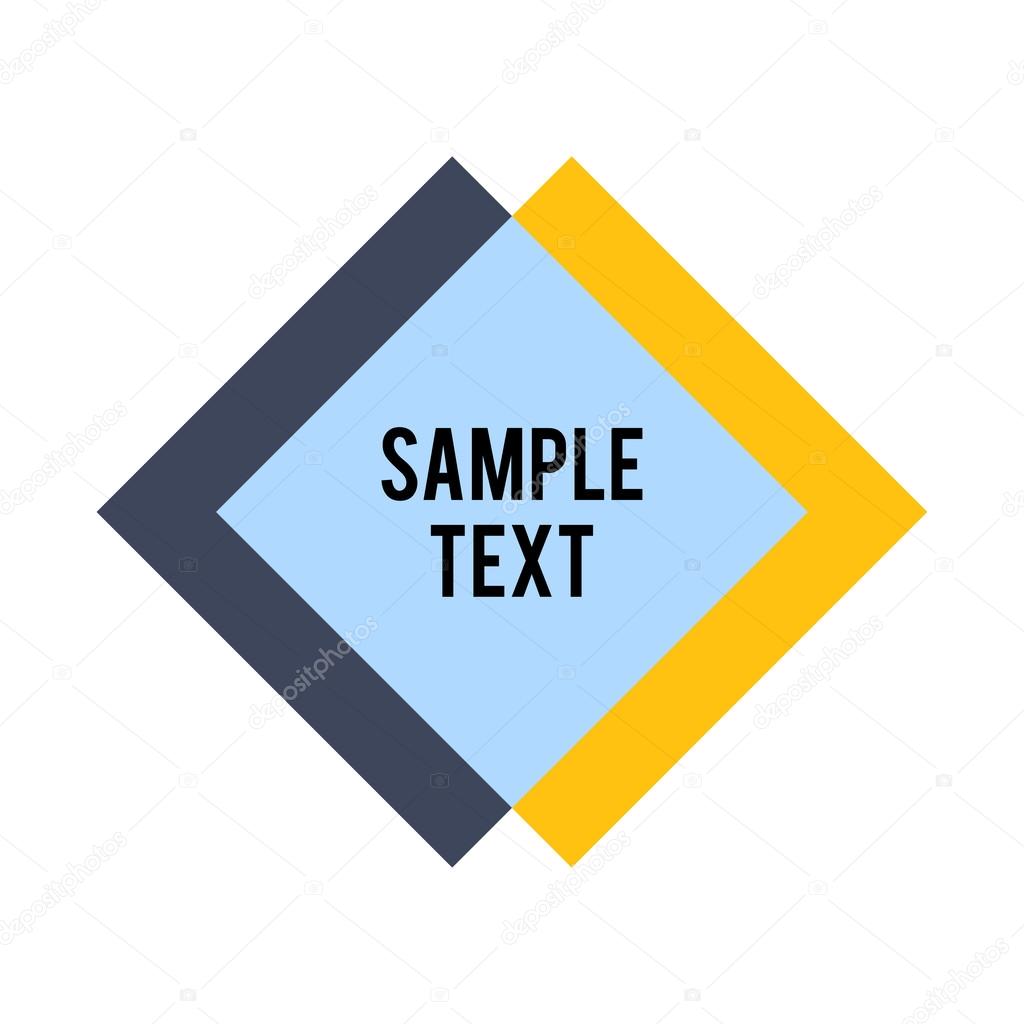 Rhombus and square shape with sample text