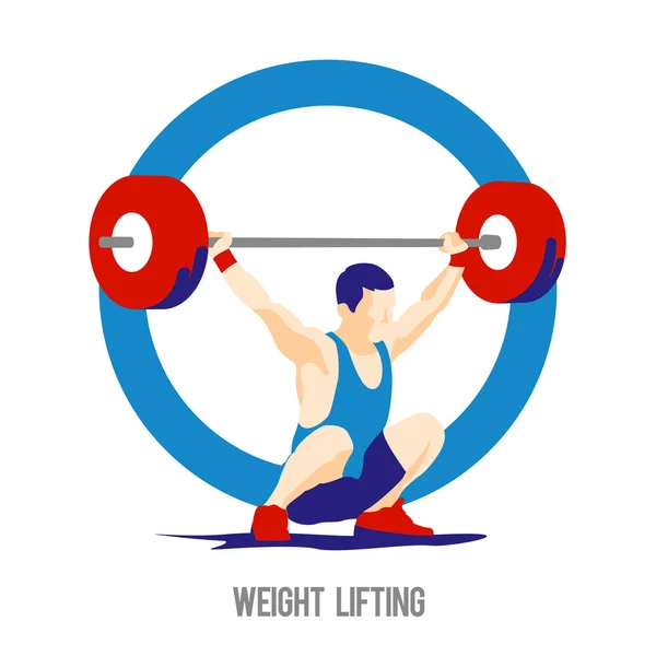 Weight Lifting athlete on ring background — Stock Vector