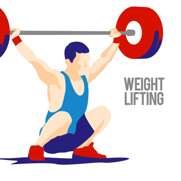 Atleta di sollevamento pesi — Vettoriale Stock