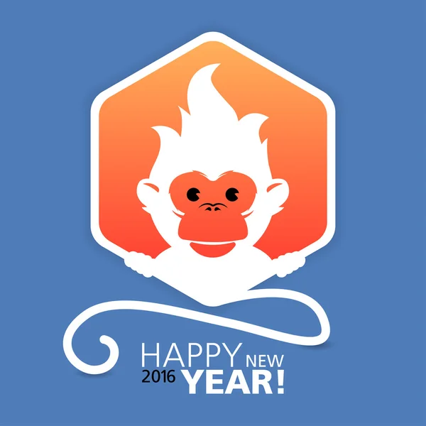 Monkey for the year of the monkey 2016 — ストックベクタ