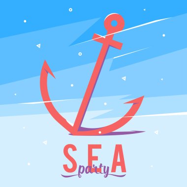 Tasarım illüstrasyon çapa stil tipografi ve diğer öğelerle birlikte. Vektör çizim. Kavramları afiş ve basılı malzemeleri Web. Modaya uygun ve güzel. Poligonal vektör arka plan. Düz öğeleri