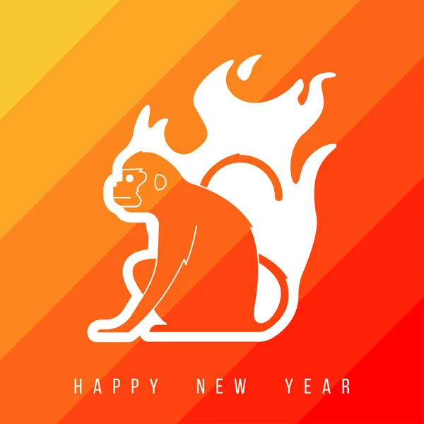 Monkey for the year of the monkey 2016 — Stock vektor