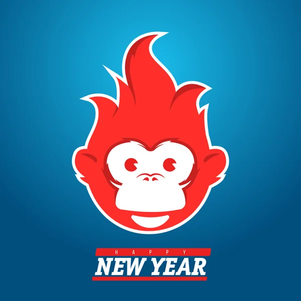 Monkey for the year of the monkey 2016 — Stock Vector