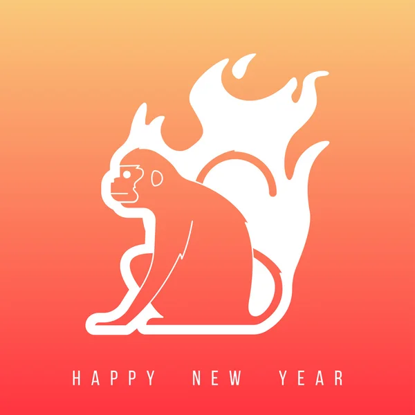 Monkey for the year of the monkey 2016 — ストックベクタ