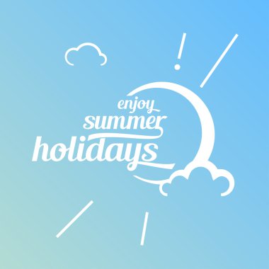 Tasarım illüstrasyon kavramlar yaz manzara tarzı tipografi ile. Vektör çizim. Kavramları afiş ve basılı malzemeleri Web. Modaya uygun ve güzel. Poligonal vektör arka plan