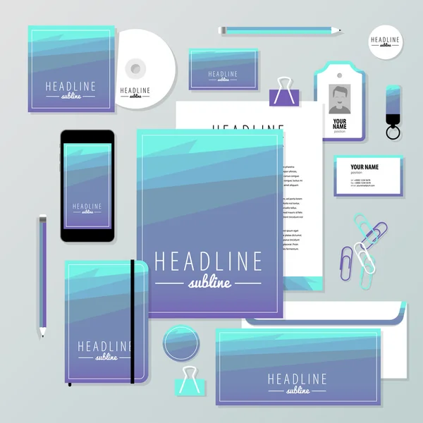 Corporate identity business set design. Vector stationery template design with new year elements, 2016. Documentation for business. — ストックベクタ