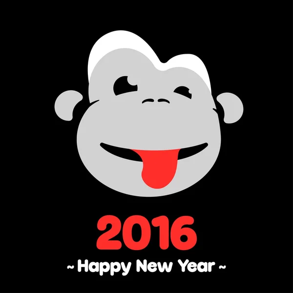 Monkey for the year of the monkey 2016 — Stock Vector