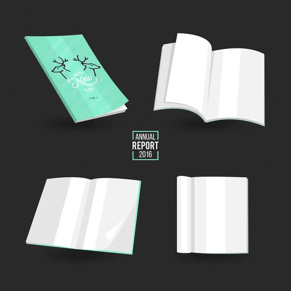 Blanks magazines template on color background with soft shadows. Ready for your design. Vector illustration. EPS10. — Διανυσματικό Αρχείο