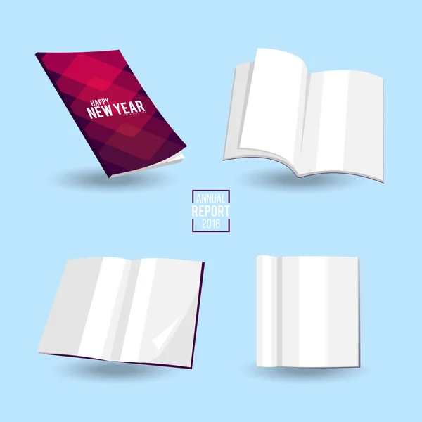 Blanks magazines template on color background with soft shadows. Ready for your design. Vector illustration. EPS10. — Stok Vektör
