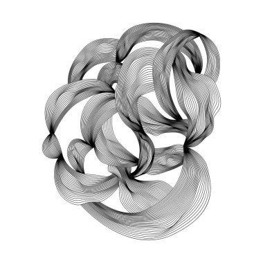 Soyut kompozisyonun siyah beyaz çizimi