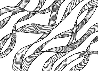 Vektör sanatı. Şablonu gizle. Dalgalı eğri çizgi arkaplanı