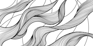 Vektör sanatı. Şablonu gizle. Dalgalı eğri çizgi arkaplanı