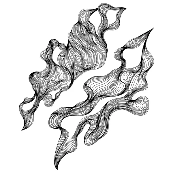 一组抽象的形状 水墨画风格抽象构图 手绘向量图解 — 图库矢量图片
