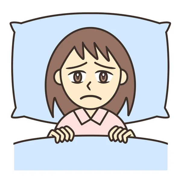 Young Woman Lying Suffering Insomnia — 스톡 사진