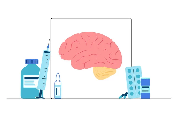 Cerebro y neurología — Archivo Imágenes Vectoriales