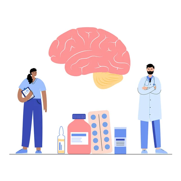 Εγκέφαλος και νευρολογία — Διανυσματικό Αρχείο