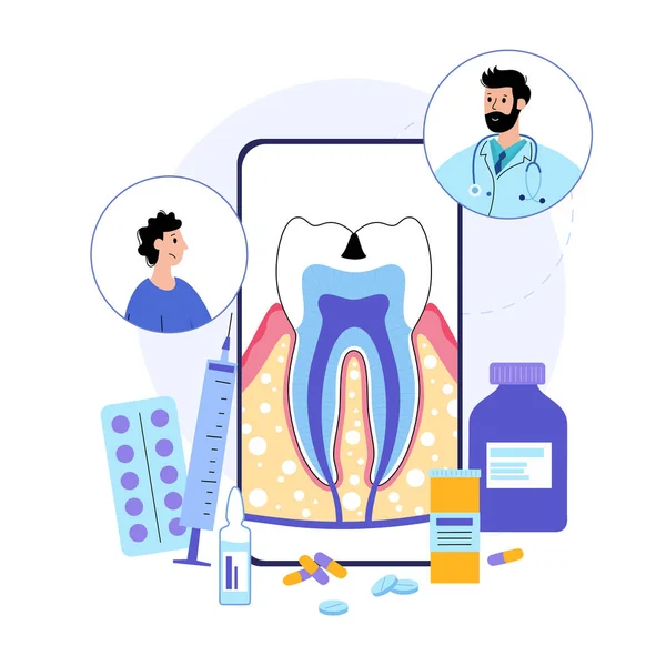 Concept de clinique dentaire — Image vectorielle