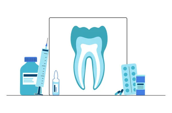 Conceito de clínica odontológica —  Vetores de Stock