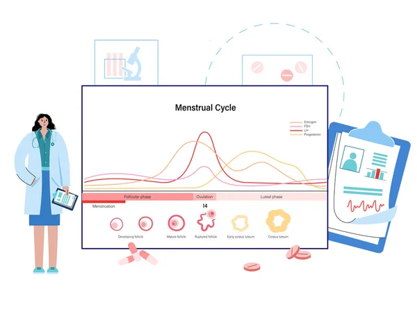 Koncepcja cyklu menstruacyjnego — Wektor stockowy