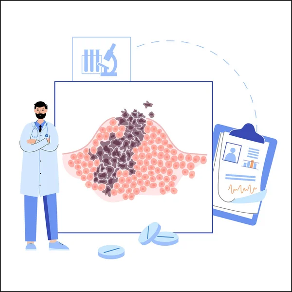 Tumor cells concept — Stock Vector