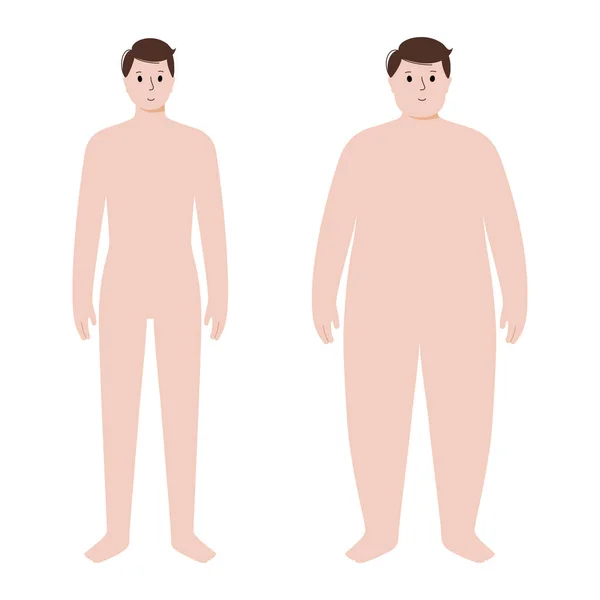 Hombre obeso y normal — Vector de stock