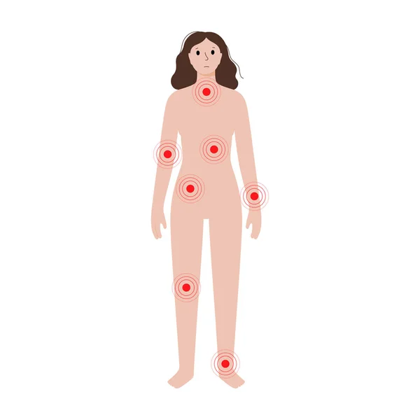 Πόνος στο γυναικείο σώμα — Διανυσματικό Αρχείο
