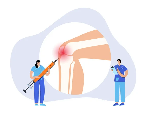 무릎 삽입 치료 — 스톡 벡터
