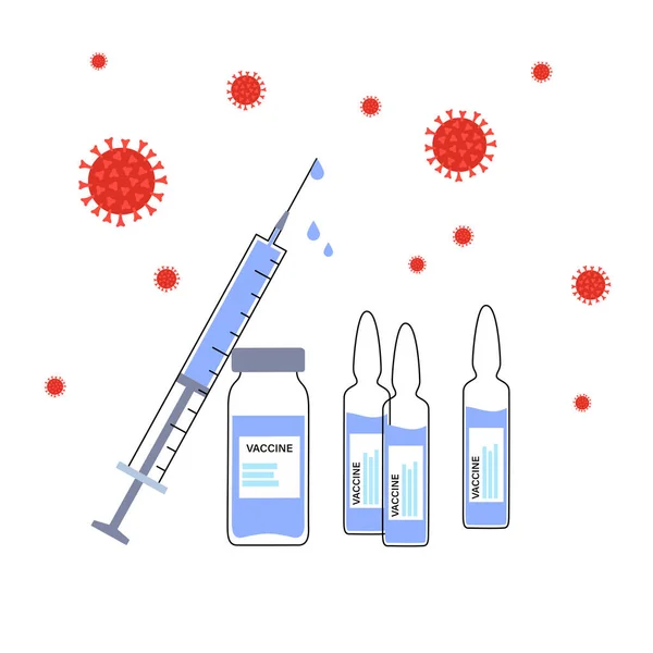 Concepto mundial de vacunación — Vector de stock