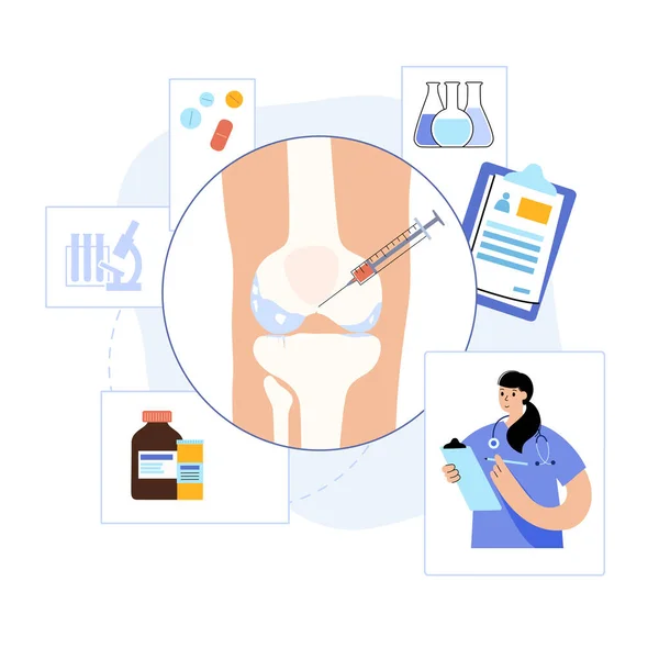 Knie Injectie concept — Stockvector