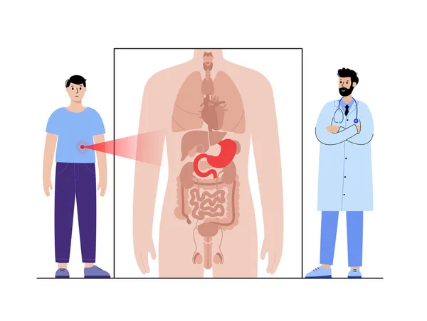 Біль у чоловічому тілі — стоковий вектор