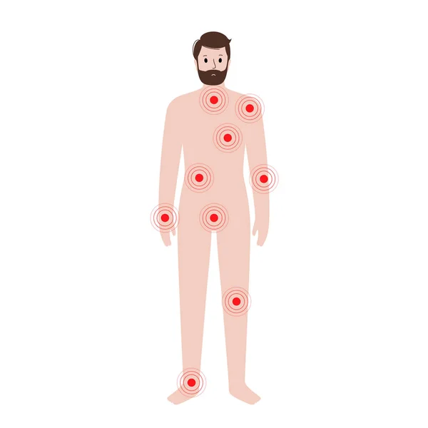Douleur dans le corps masculin — Image vectorielle