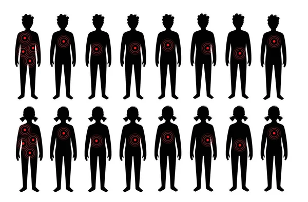 Dolor en el cuerpo humano — Archivo Imágenes Vectoriales