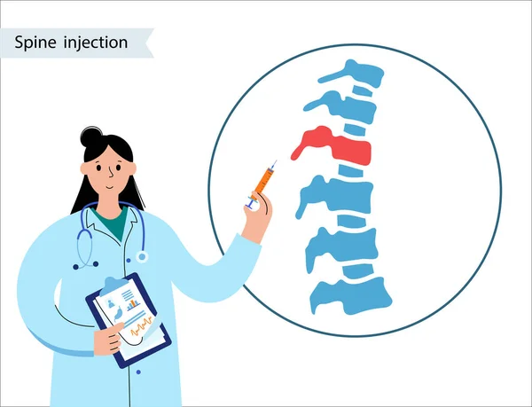 Spine joint injection — Stock Vector