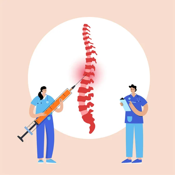 Injectie van wervelgewrichten — Stockvector