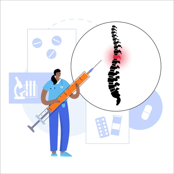 Spine joint injection — Stock Vector